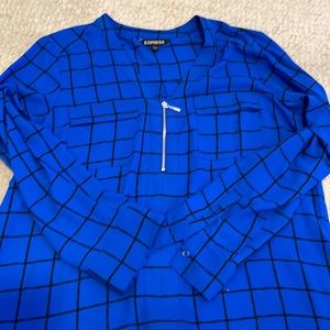 Express Pull Over Blue Blouse Size Large